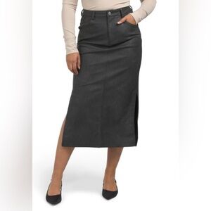 NWT Pretty Garbage Matt Black Faux Leather Maxi Skirt | Size M